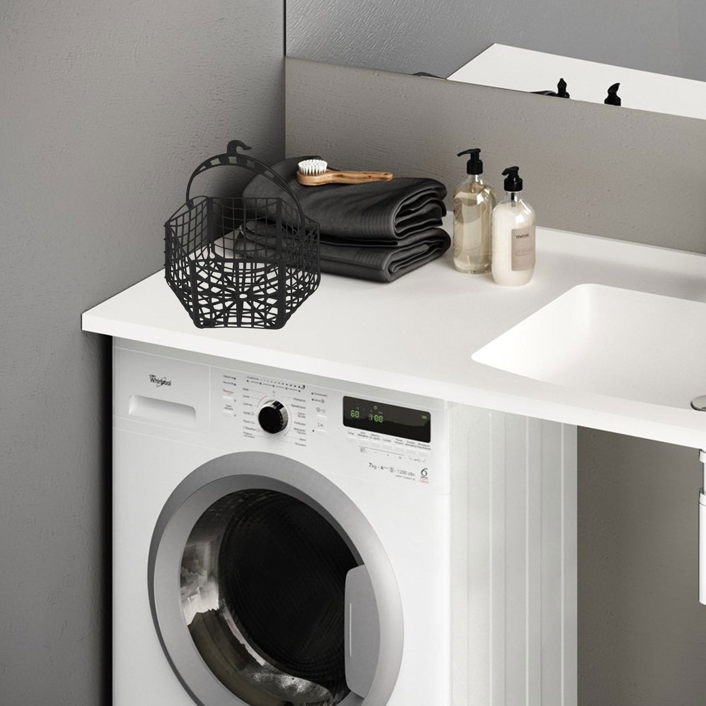Cesto Para Pinzas De Ropa Well Home En Plástico Negro_3