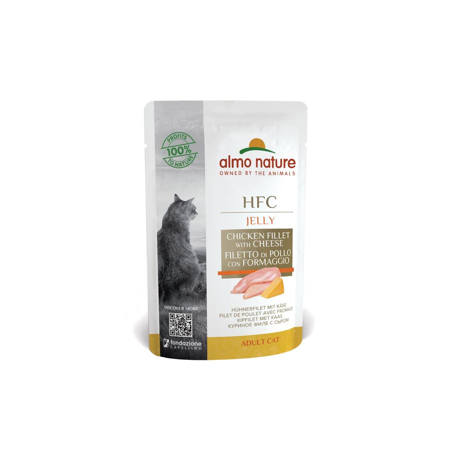 24ux55gr Sobres De Comida Almo Para Gato Hfc Pollo Y Queso En Gelatina_0