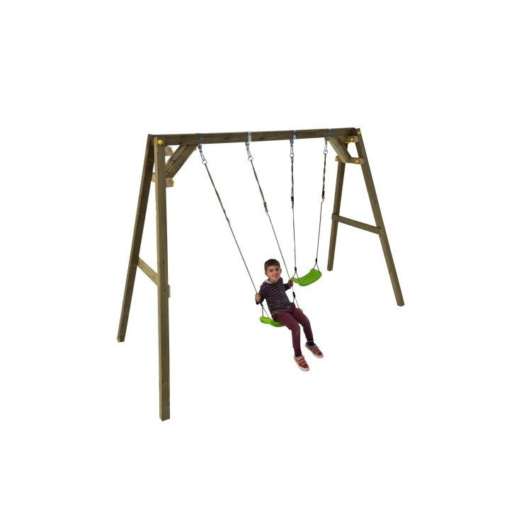 Columpio Doble De Madera Cuadrada Masgames Xylo Xl.