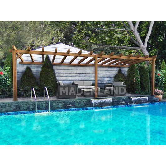 Pérgola madera laminada adosada Sevilla Maderland 600x400 cm