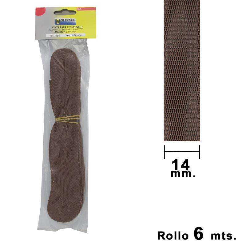 Cinta Persiana Wolfpack Marrón 14 Mm. Rollo 6 Metros_0