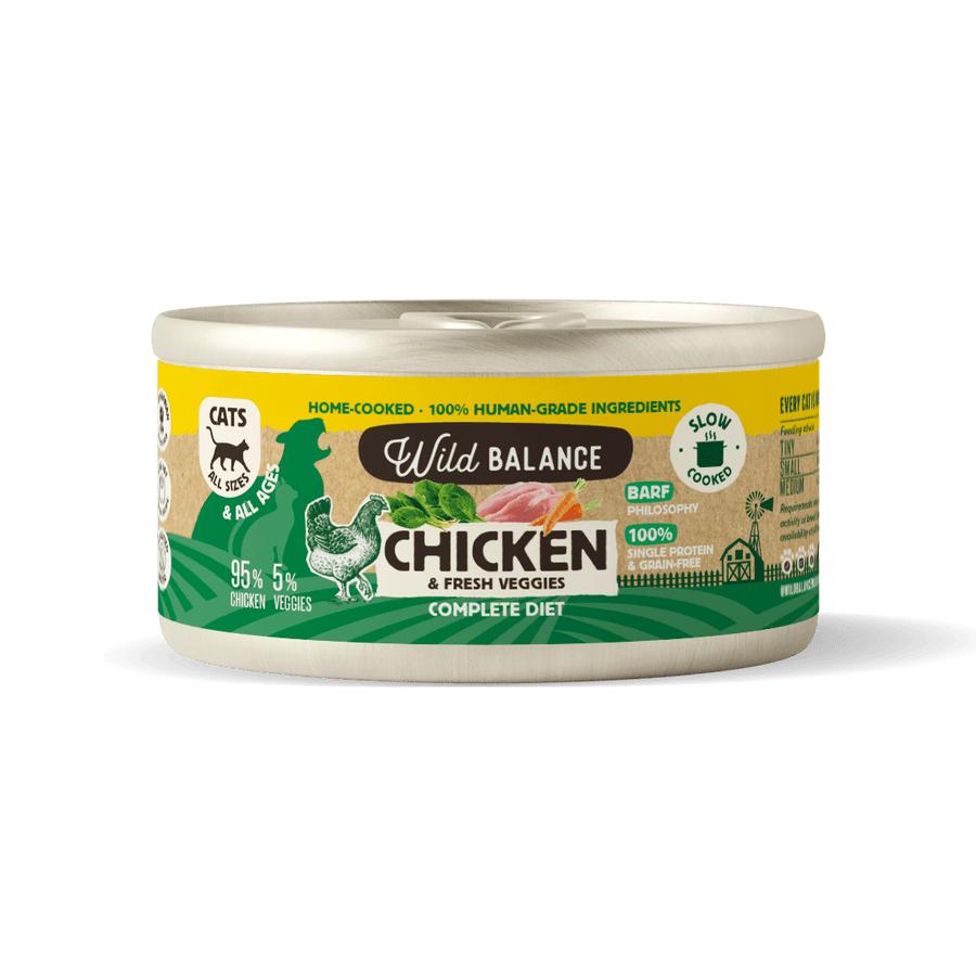 Lata de pollo BARF para gatos Wild Balance 120 g