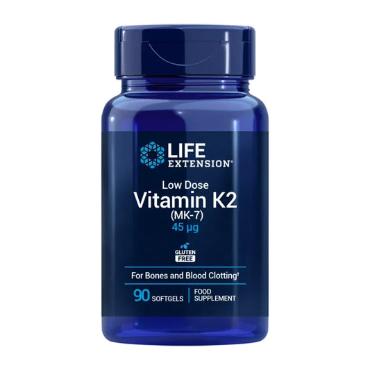 Low-Dose Vitamin K2 (MK-7) 45 mcg, Life Extension 90 perlas
