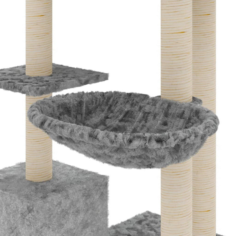 Vidaxl Rascador Para Gatos Con Postes De Sisal Gris Claro 142 Cm_5