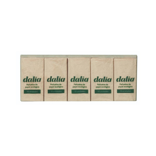 Pack de 10 Paquetes de Pañuelos de Bolsillo Bio sin Blanquear. Dalia