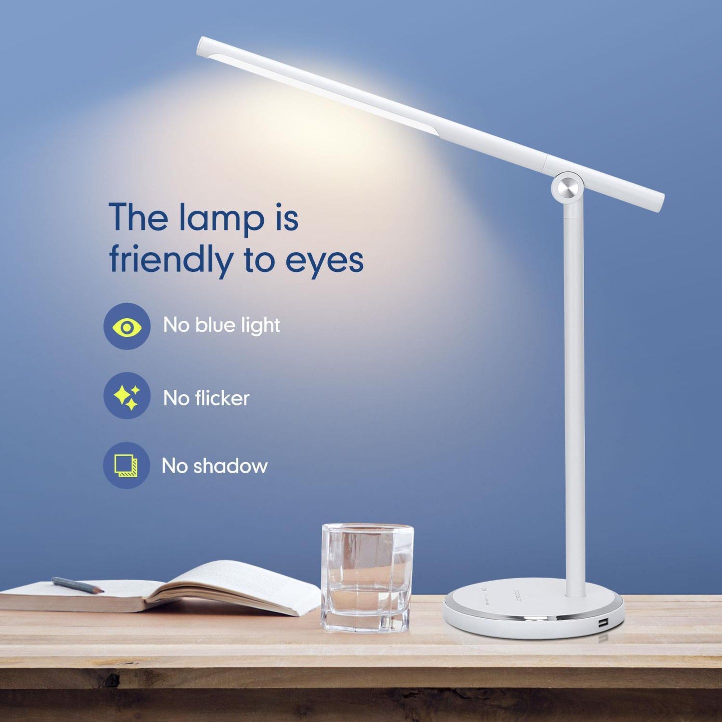 Flexo LED 8W Blanco 8W touch&stepless dimming con cargador USB