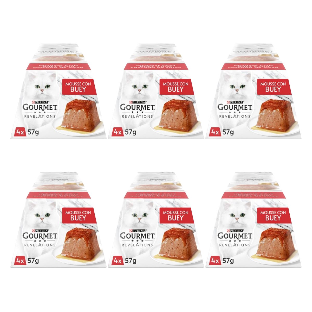 Pack 6 x GOURMET REVELATIONS Mousse Ternera  (4 x 57 g)