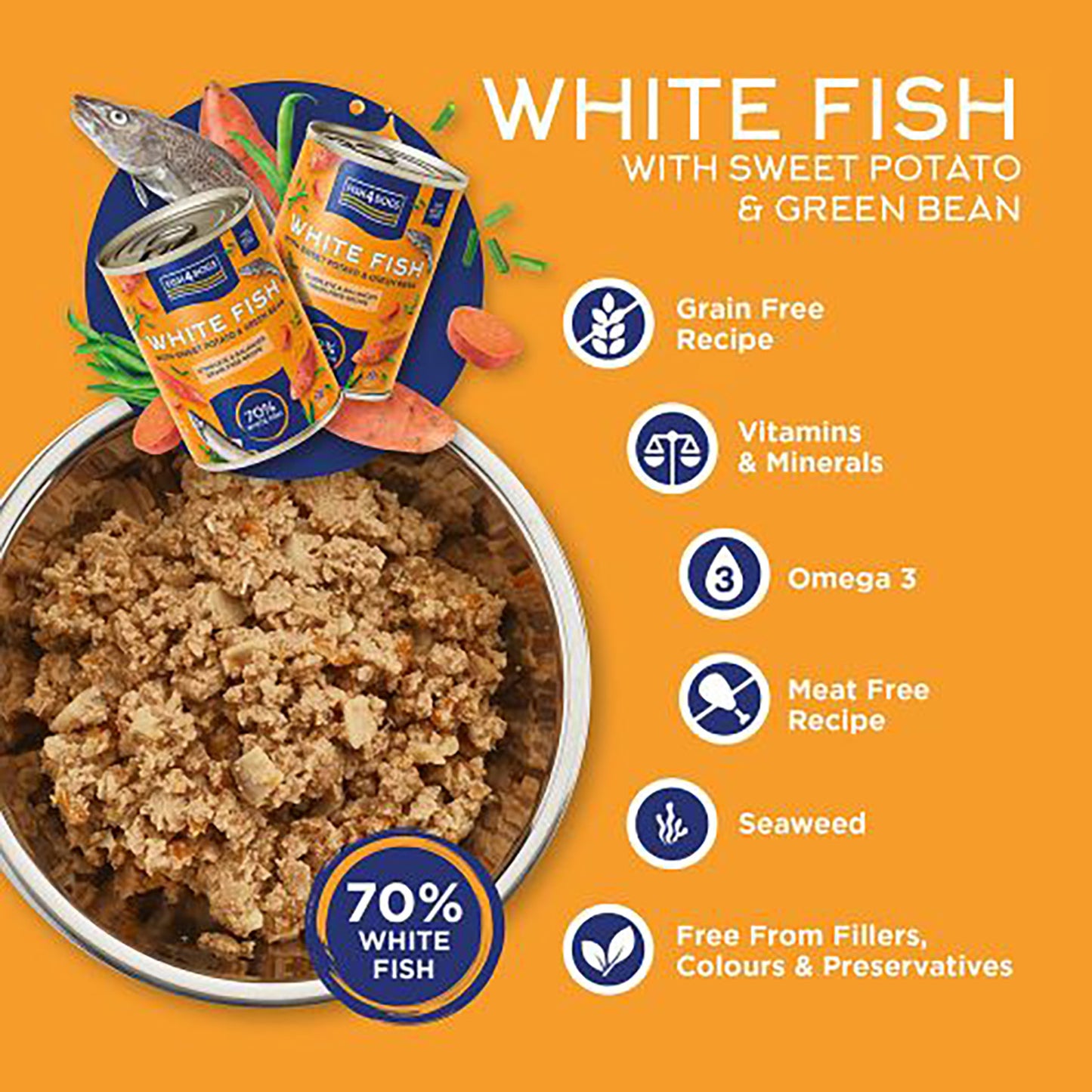 Fish4dogs Comida Húmeda Para Perro – Pescado Blanco Y Boniato 395 G (pack De 6)_4
