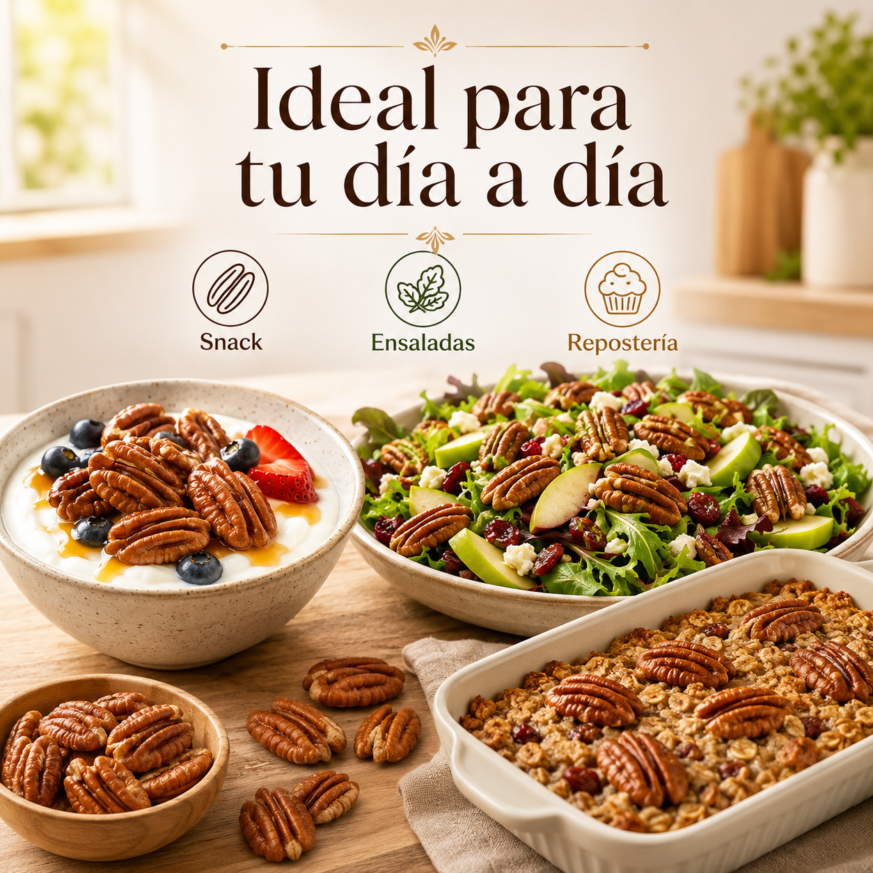 Mitades De Nuez Pecana Mantecosa - Envasadas Al Vacío - 600g | Fruto Seco Ecológico Premium, Snack Vegano Natural_5