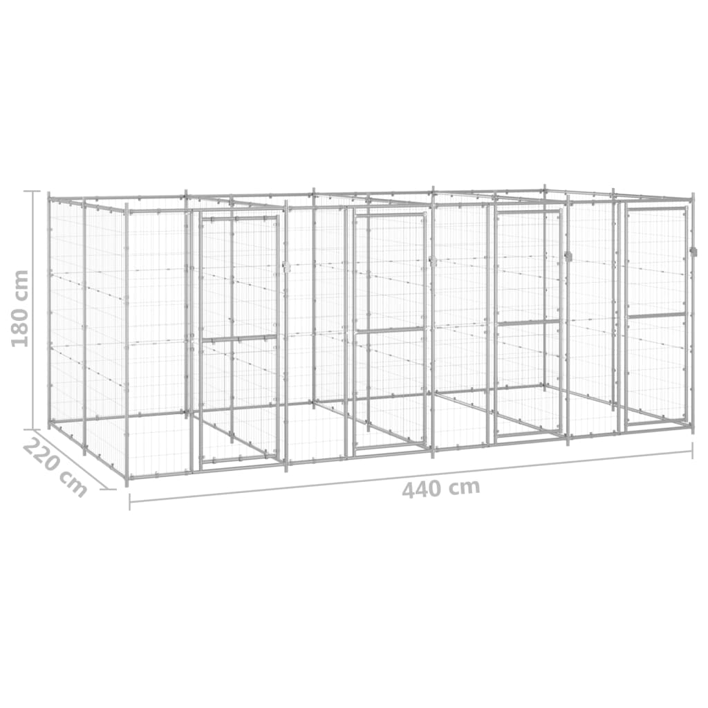 Perrera De Exterior De Acero Galvanizado 9,68 M²_5