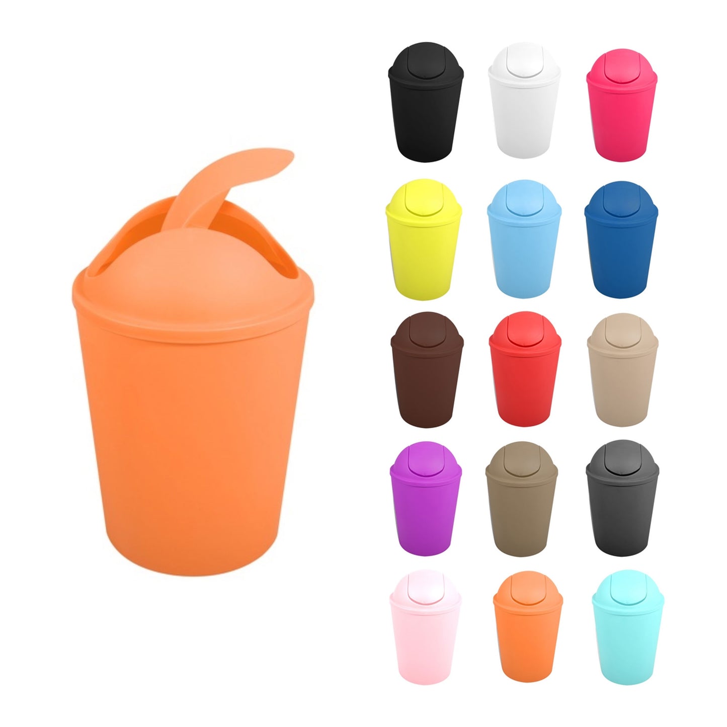 Cubo De Basura ako 5,5l Con Tapa Abatible Naranja_3