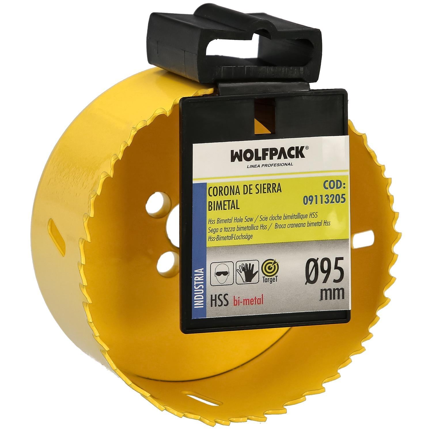 Corona Sierra Bimetal Ø 95 Mm. Templado Termico, Base Reforzada. Corona Madera, Broca Agujeros Madera, Acero, Hierro, Plasticos