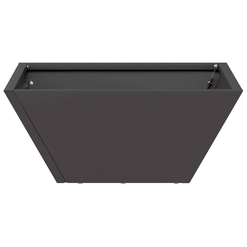 Macetero De Jardín Negro 35 X 35 X 15 Cm Acero Laminado En Frío_5