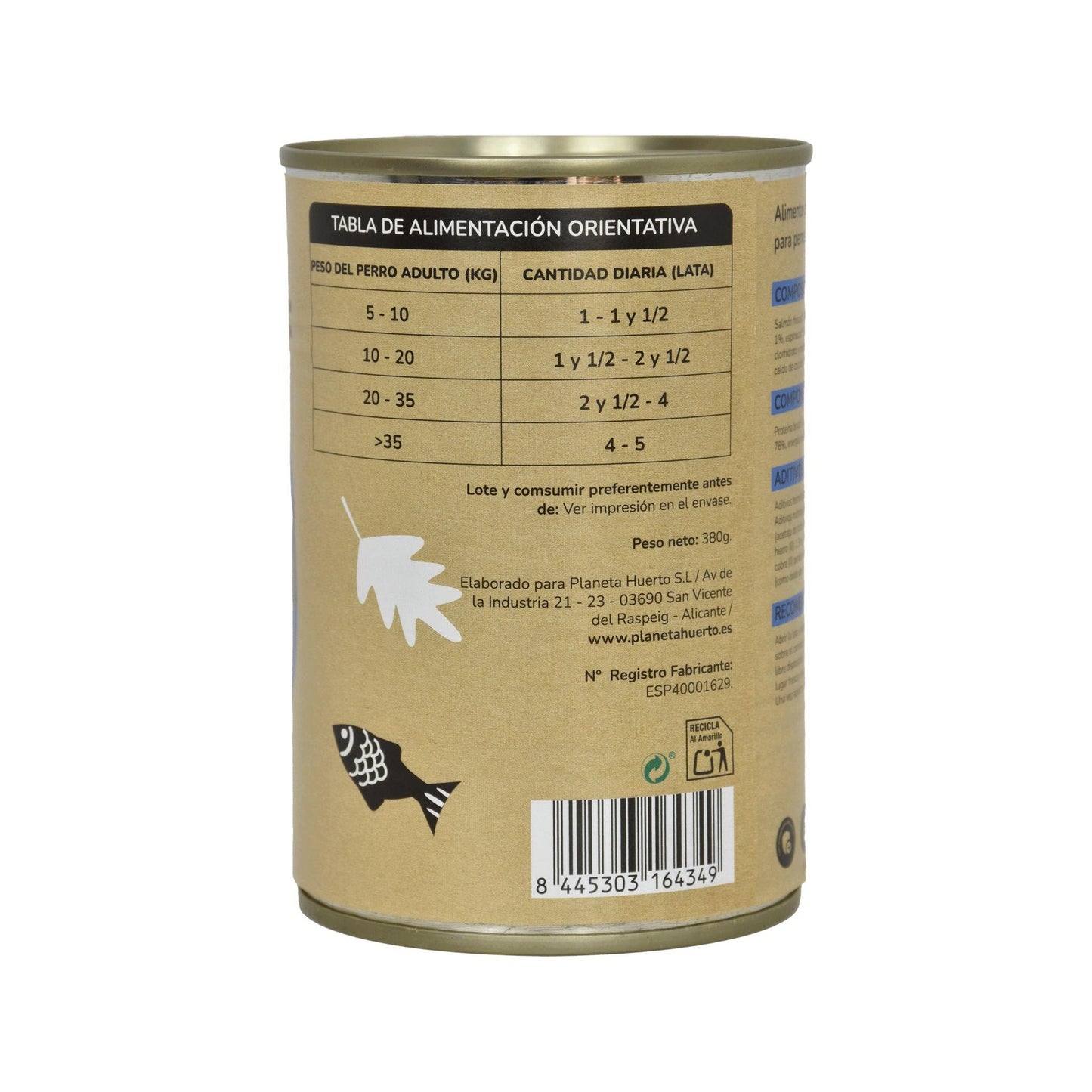 Comida Húmeda Grain Free Superpremium para perro Salmón Planeta Huerto 380 g