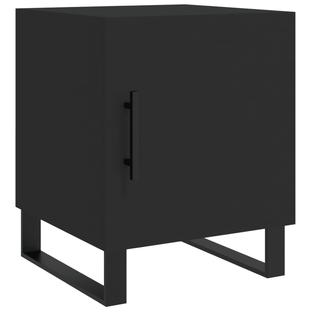 Mesitas De Noche 2 Uds Madera De Ingeniería Negro 40x40x50 Cm_4