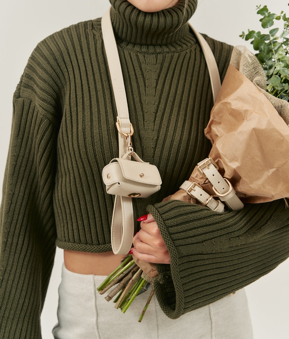 Cafide Portabolsas De Cuero Vegano Beige. Modelo Jala.