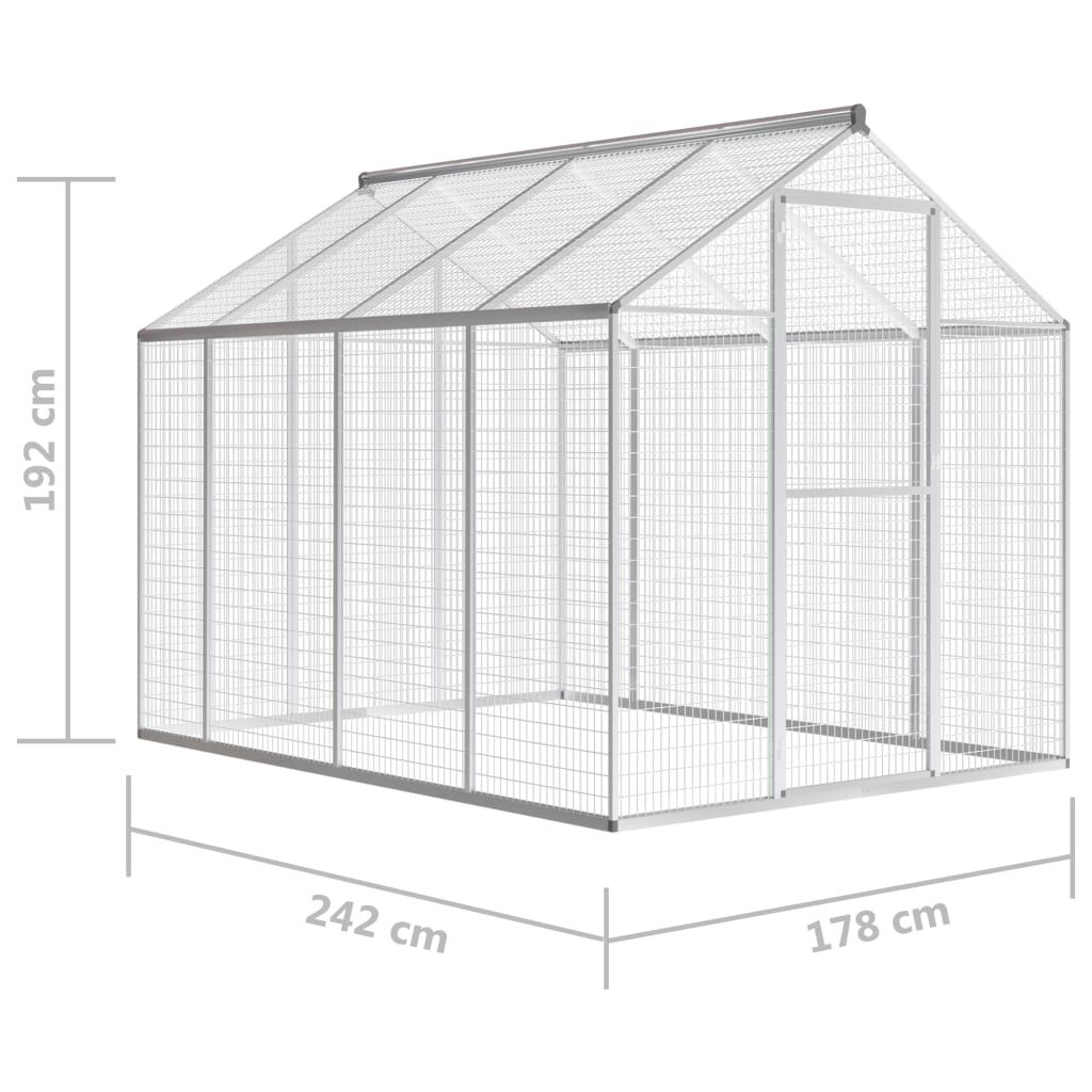 Vidaxl Pajarera Exterior De Aluminio 178x242x192 Cm_4