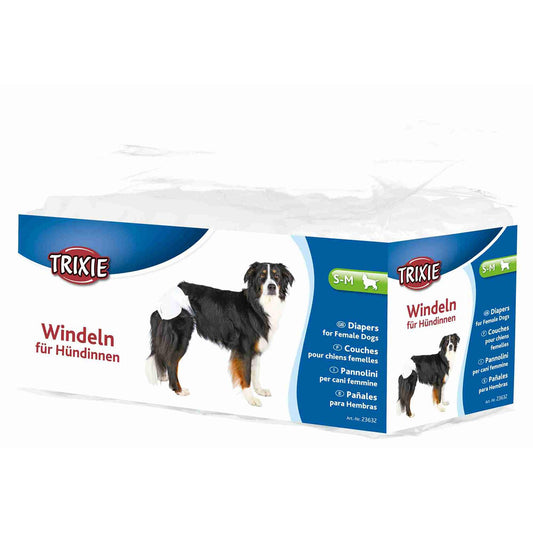 Trixie 12 Pañales perros hembra ultra absorbentes S-M