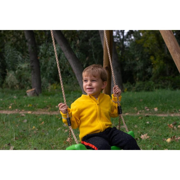 Columpio Doble De Madera Cuadrada Masgames Karai Junior Xl.