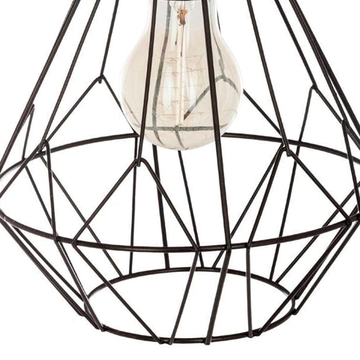 Wellhome Lámpara Techo Suspensión Metálico Negro D.19 H.27cm_4