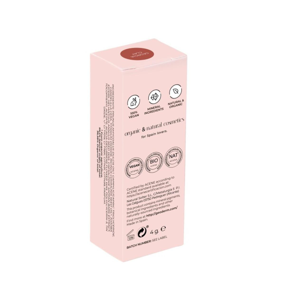 Lipstick Georgia Clay/Marrón (Bio y Vegano) Geoderm 4 g