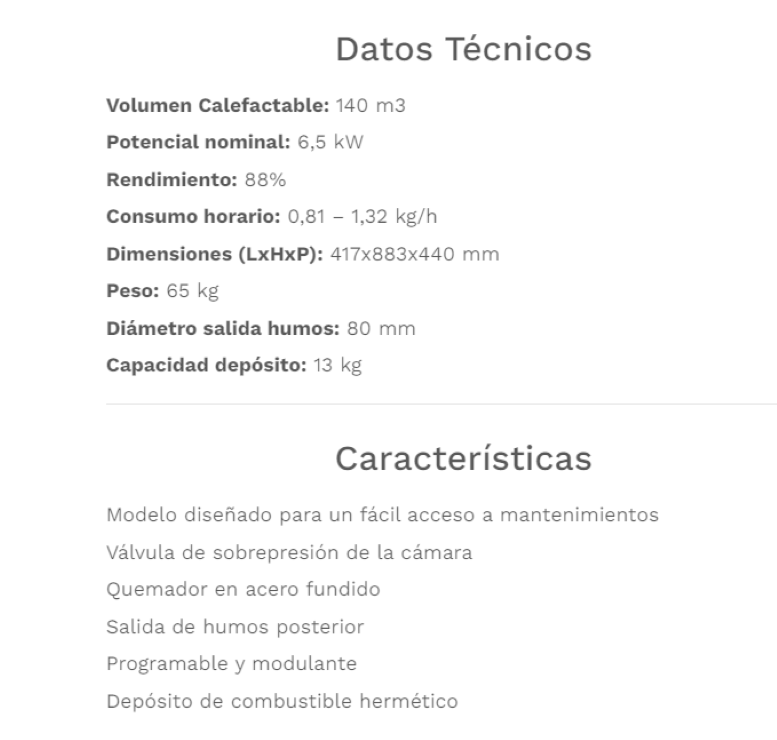 Fabricalor Estufa De Pellets Mini 6 Marfil Ventilada_1