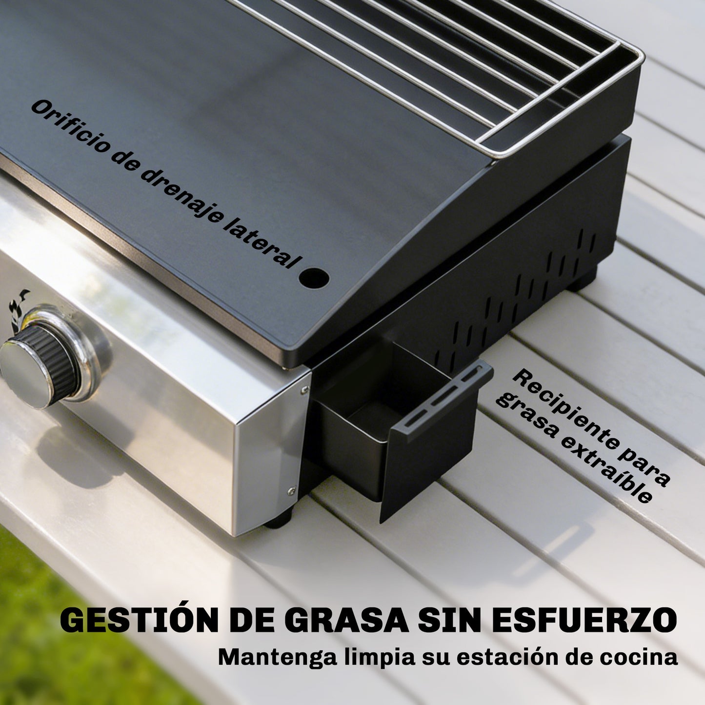 Outsunny Barbacoa De Gas Con 3 Quemadores 7,5 Kw Plancha Rejilla Calentadora_5