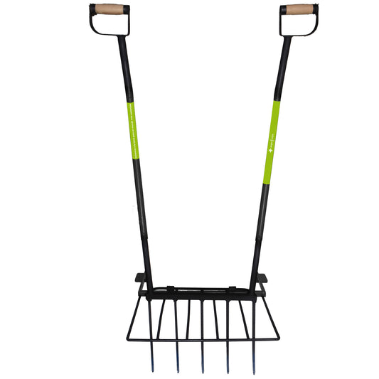 Horca Doble Mango 5 Púas + Rejilla Desterronadora