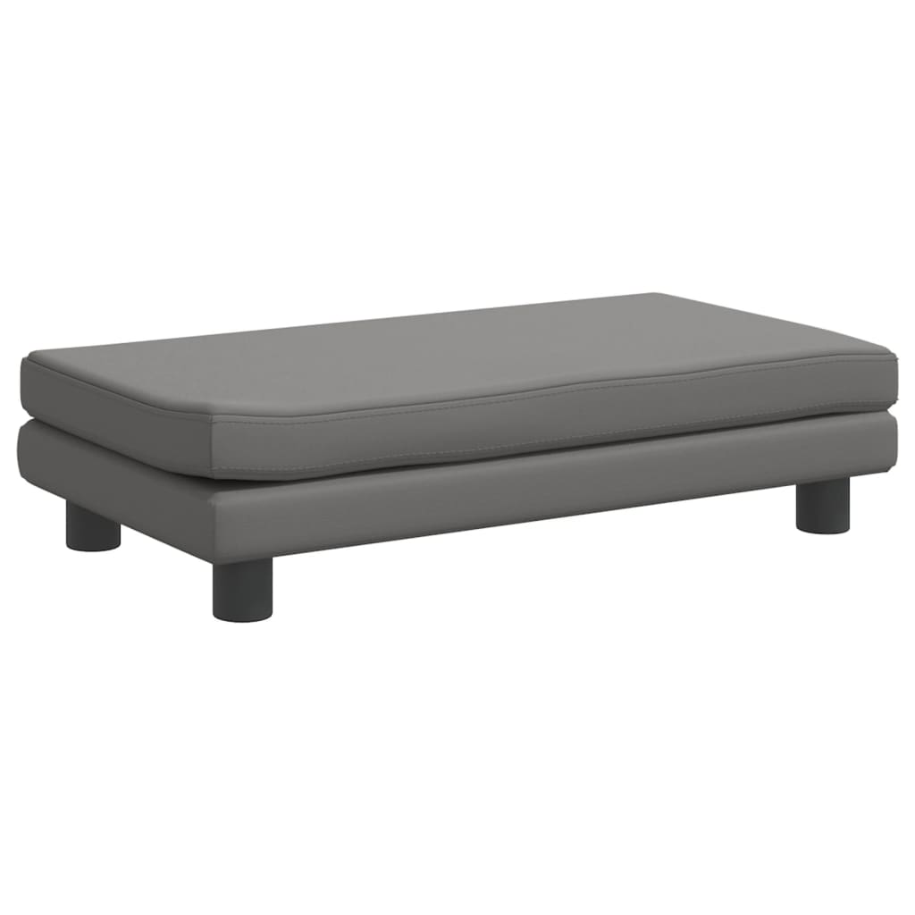 Cama De Perros Con Extensión Cuero Sintético Gris 100x50x30 Cm / Vetonek_5