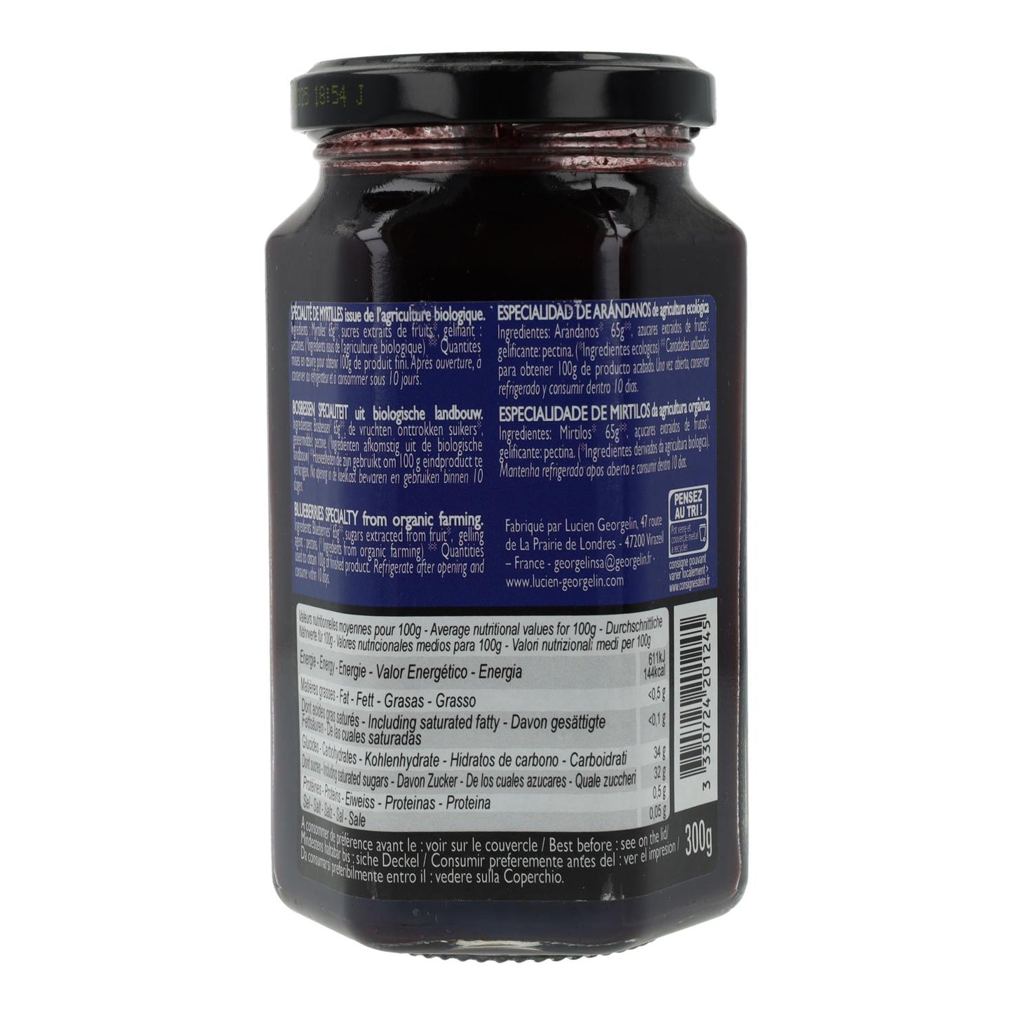 Mermelada de arándanos BIO Destination 300 g