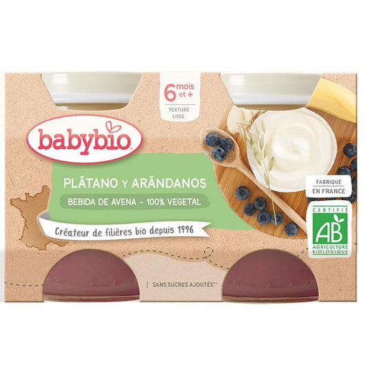 Yogur Vegetal Avena Plátano y Arándanos 2x130g