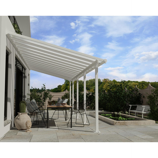 Pérgola adosada Olympia 860x294 blanco