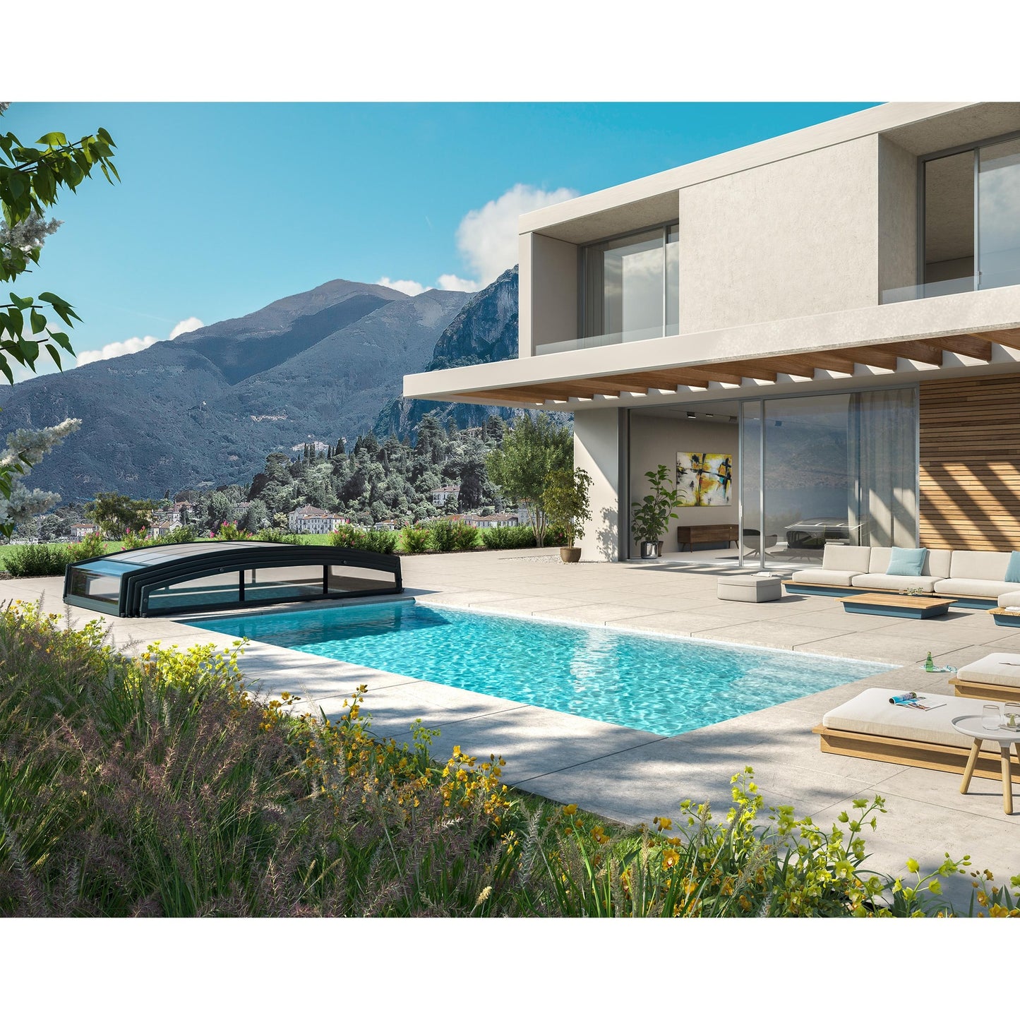 Cubierta teléscopica para piscinas Majorca 874x470 cm