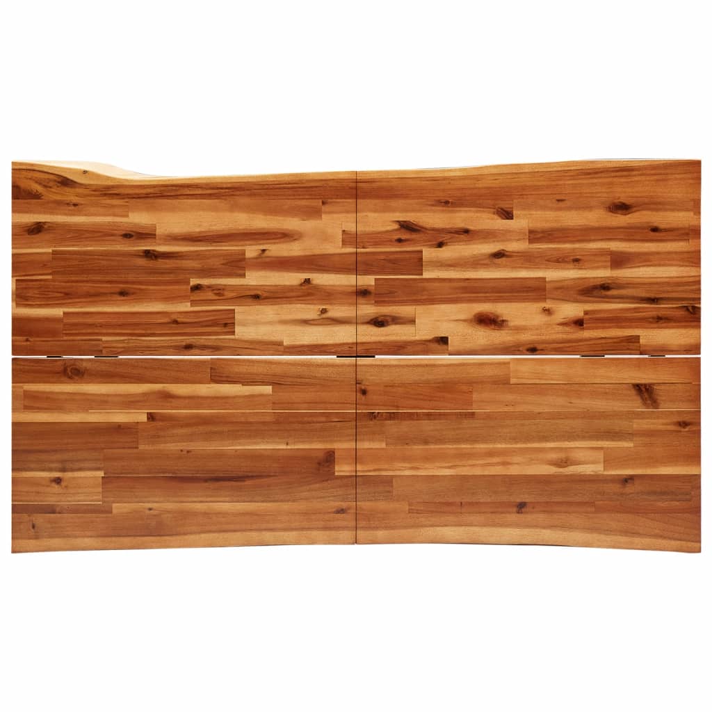 Mesa De Comedor Con Borde Vivo Madera Maciza Acacia 140x80x75cm_4