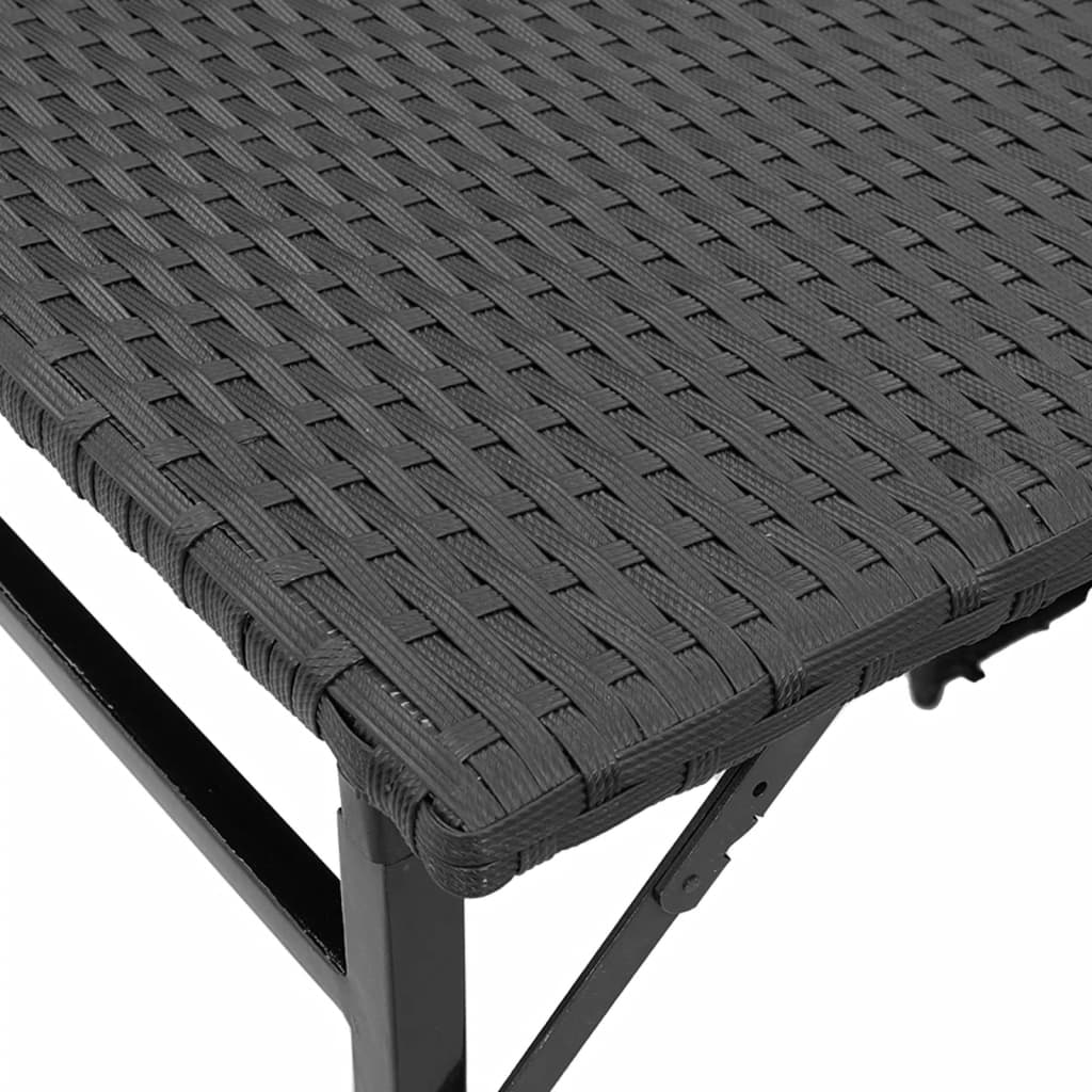 Juego De Comedor De Jardín Plegable 5 Piezas Ratán Pe Negro / Vetonek_5