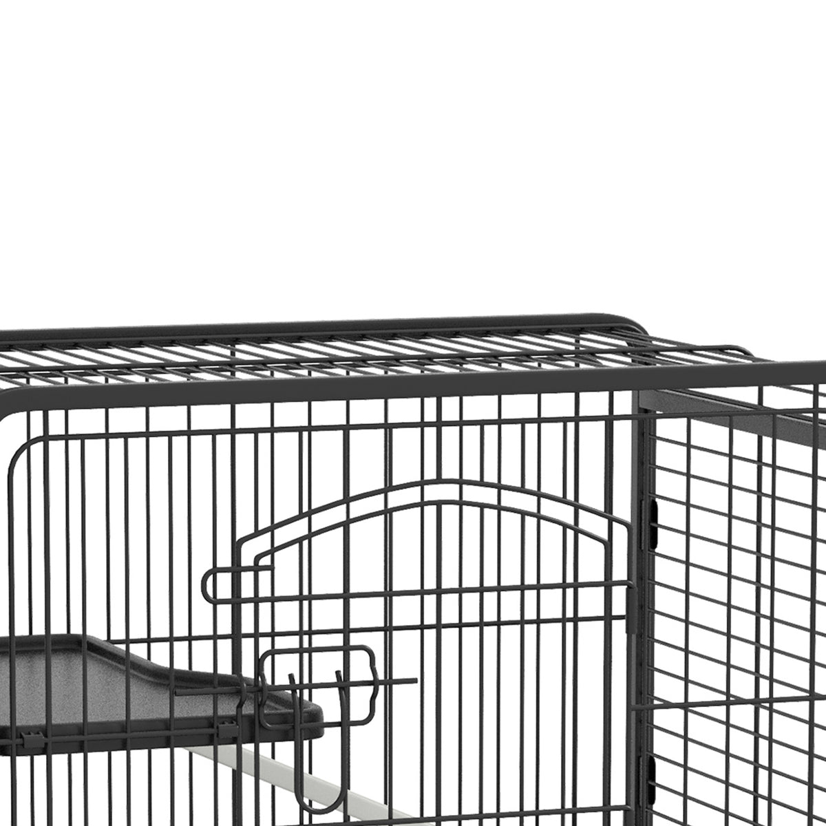 Jaula Para Roedores Con Ruedas Bandeja Pawhut 64x43,5x93 Cm Negro_5