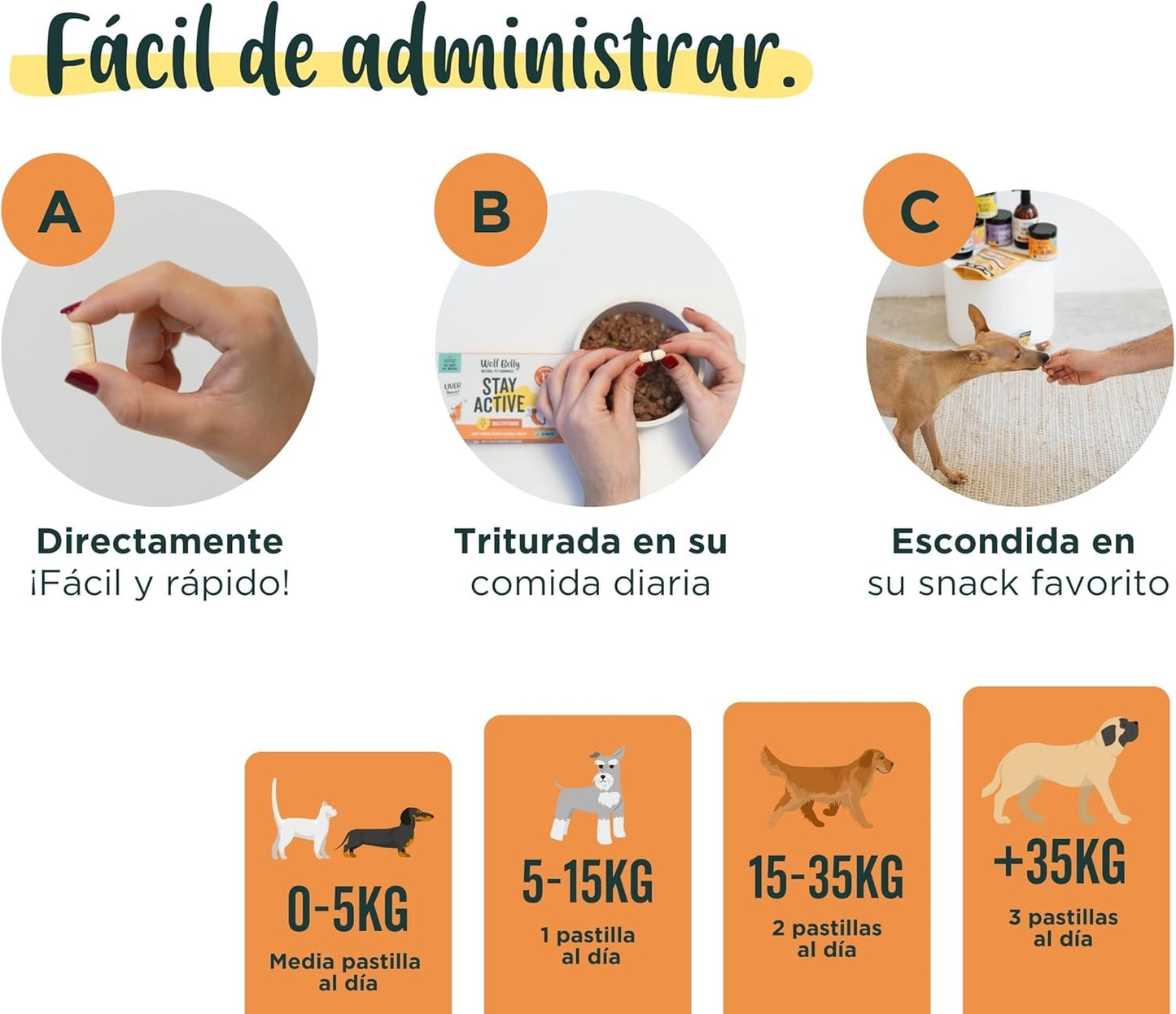 Wolf Belly Stay Active Vitaminas para Perros Senior +8 años 30 comp