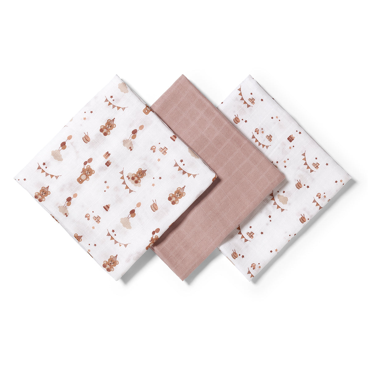 Pack 3 Muselinas Bambú Organico 70x70 Cm Canela_5