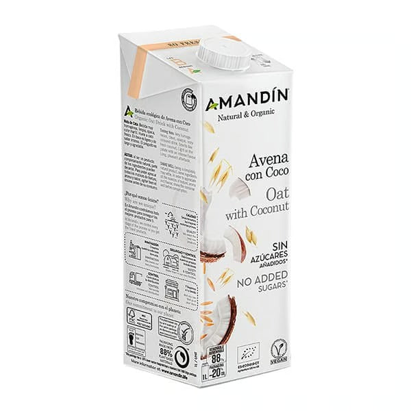 Bebida de Avena 0% Azúcares Bio Amandin 1L