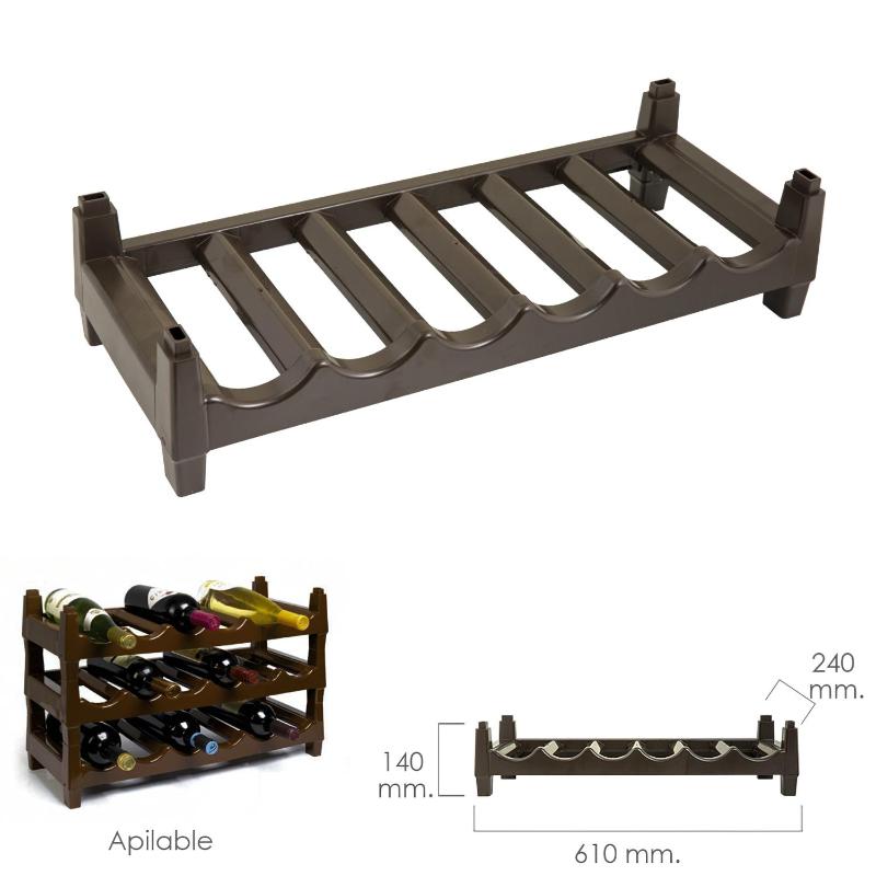 Botellero Apilable Plástico 6 Botellas_0