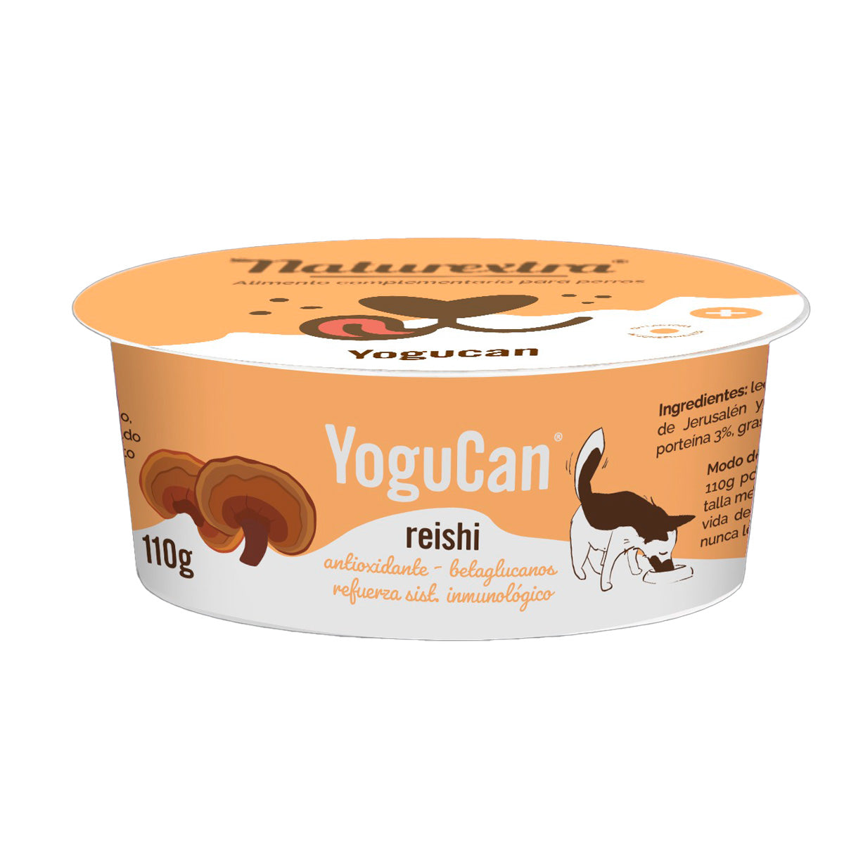 Yogur funcional Yogucan con reishi + Topping Liofilizado para perros y gatos 110 g NaturExtra