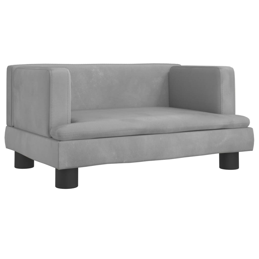 Cama Para Perros De Terciopelo Gris Claro 60x40x30 Cm / Vetonek_5