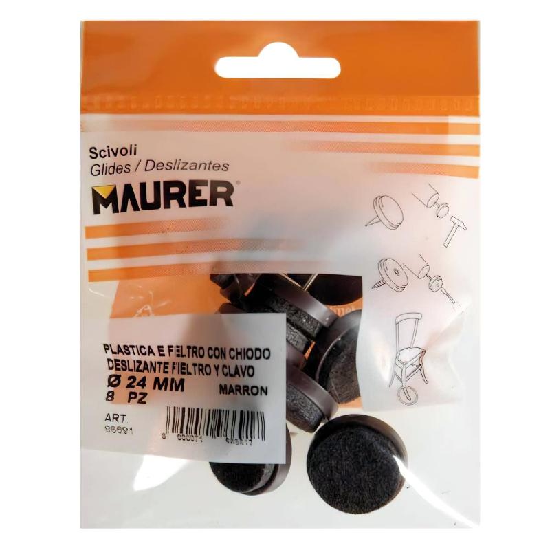 Deslizante Marron Con Fieltro Ø24 (blister 8 Unidades)_1