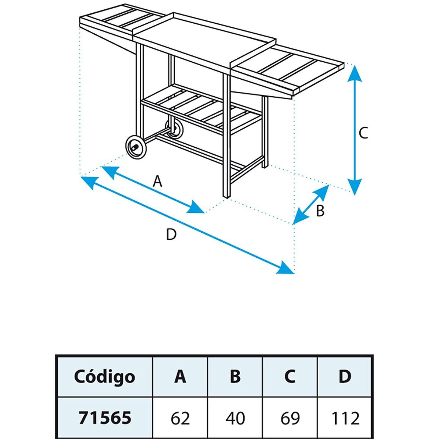 Carro con Bandejas en Madera completo Imex el Zorro