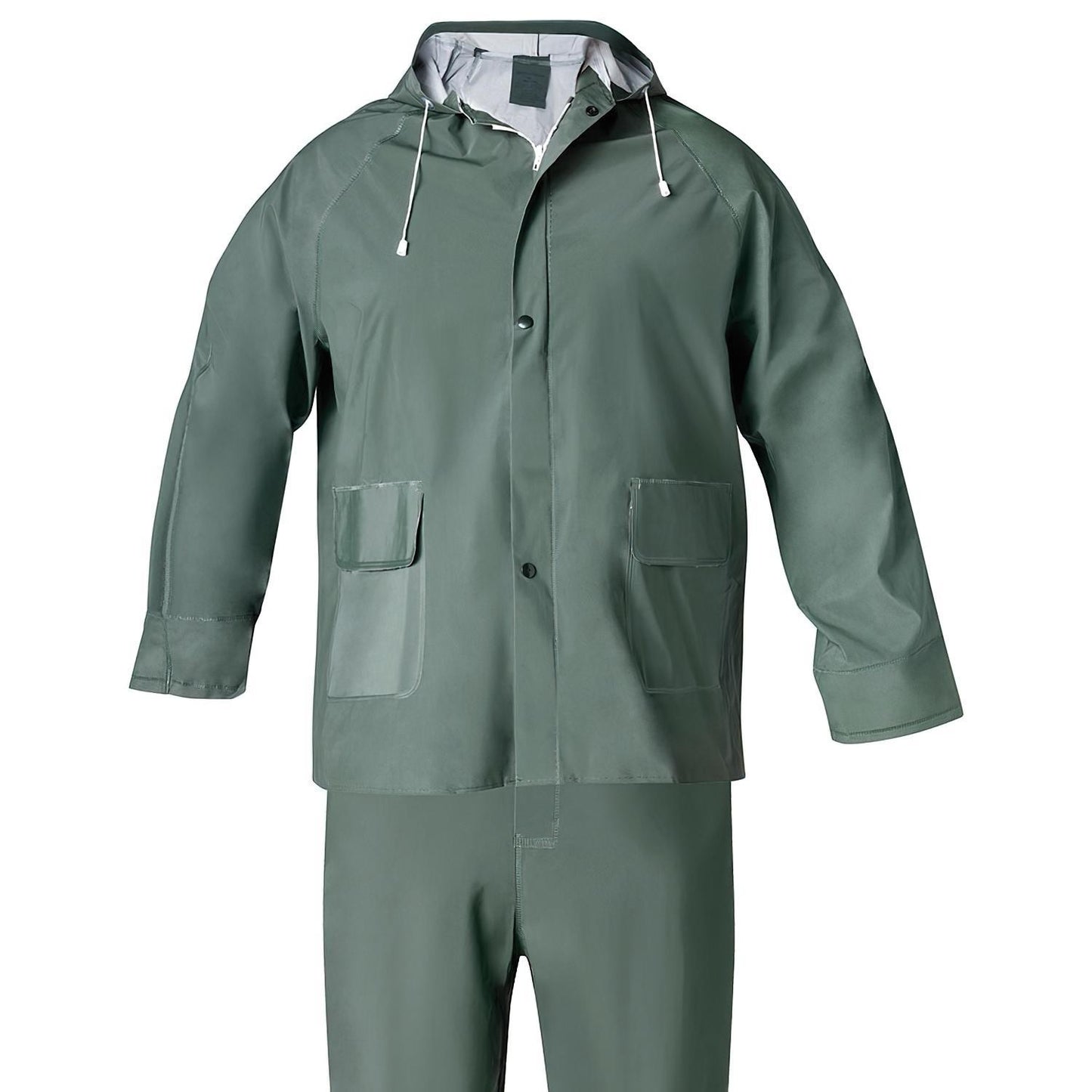 Traje De Agua Impermeable Verde Pvc Talla 7-l