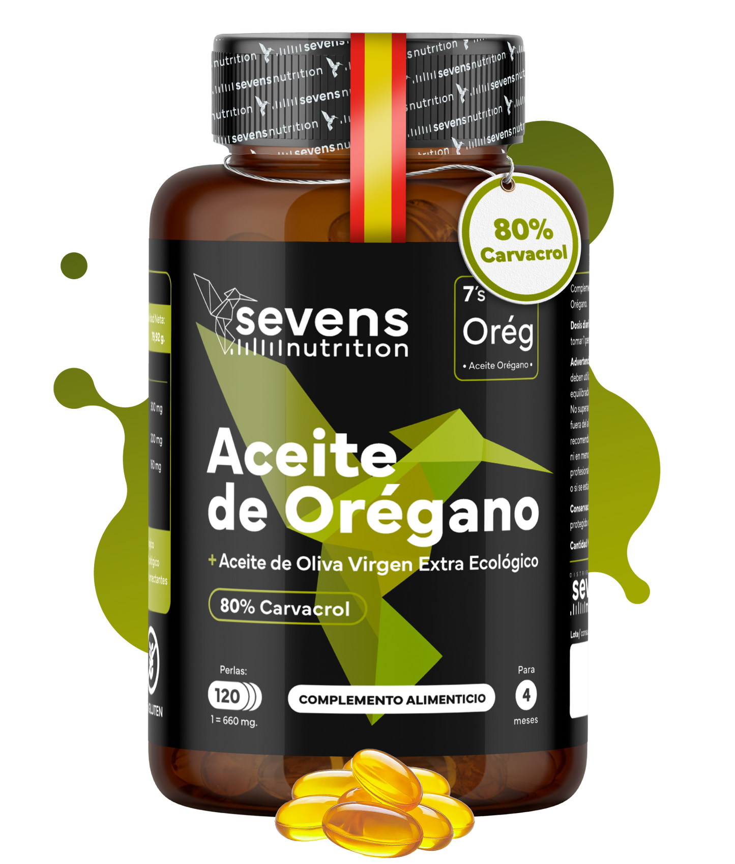 Aceite De Orégano Con 80% Carvacrol Y Aceite De Oliva Virgen Extra Ecológico De Sevens Nutrition._0