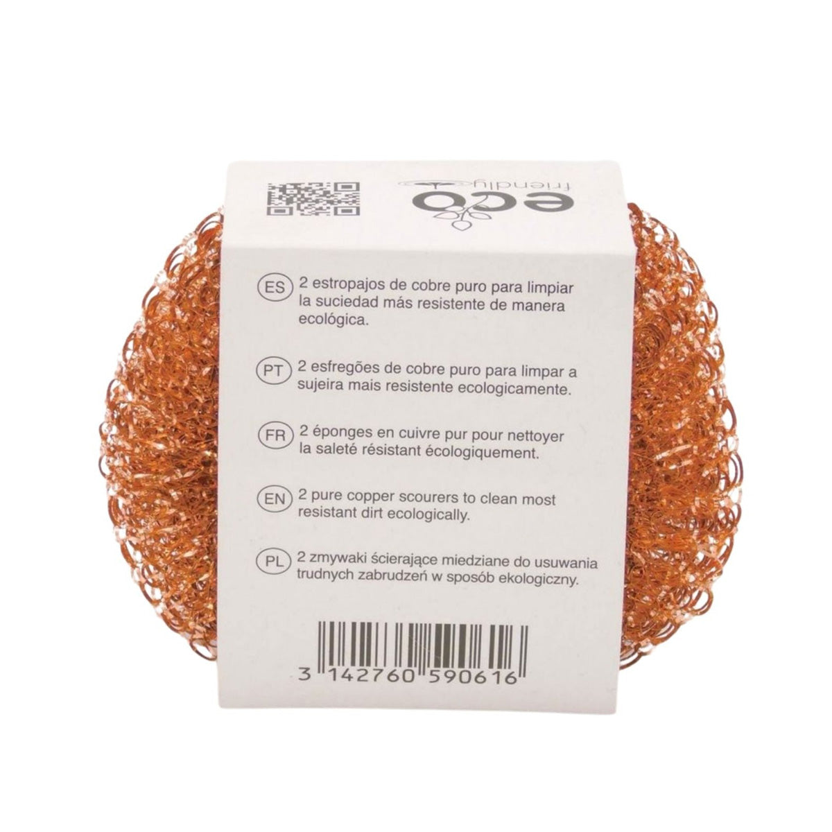 6 Estropajos de cobre puro Eco Friendly ROZENBAL (3 Packs de 2)