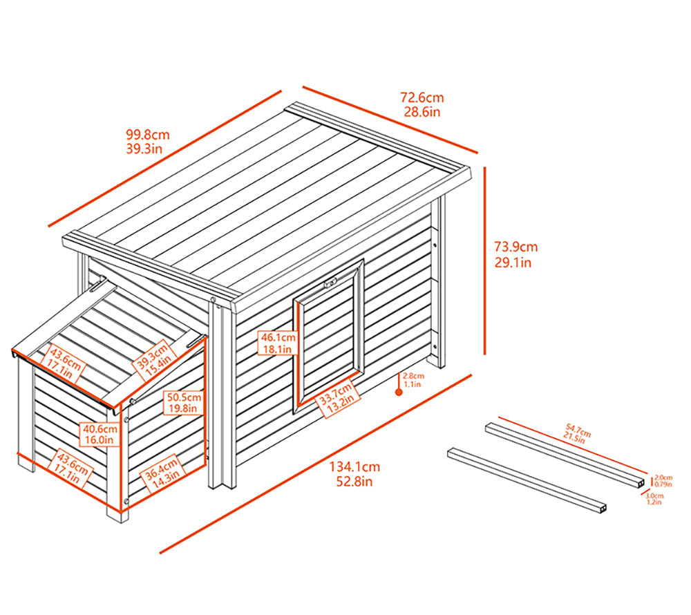 Gallinero Dallas Para Exterior - Capacidad 4-6 Gallinas - Ecoflex Material Sostenible Y Duradero. Fácil Montaje._4