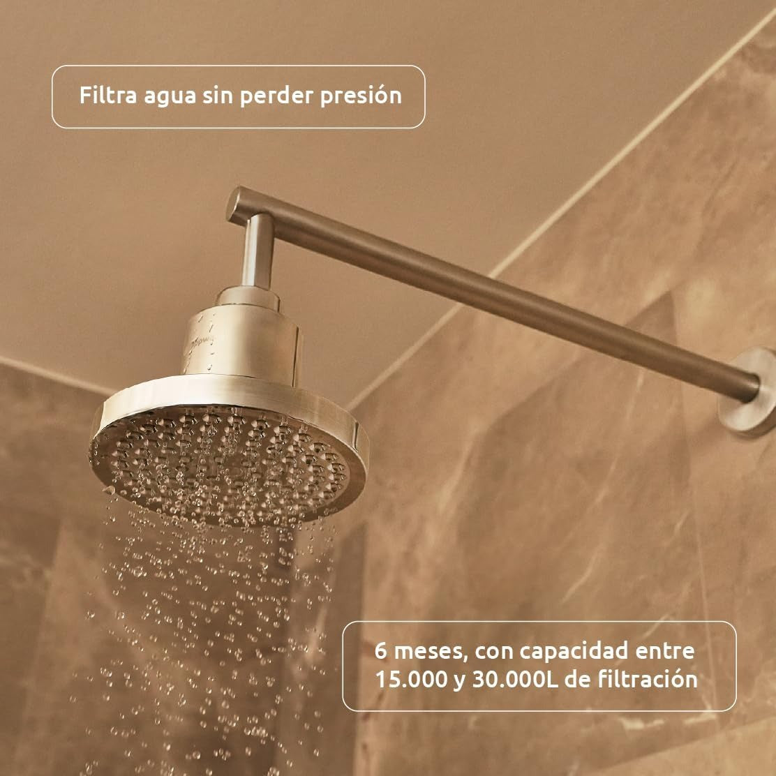 Pack anual Cabezal de ducha con filtro ShowerPro Rain SMR Tappwater