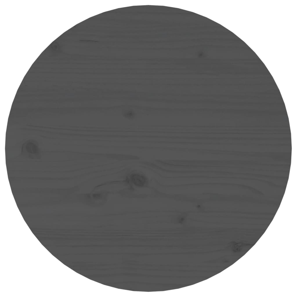 Mesa De Centro De Madera Maciza De Pino Gris Ø 45x40 Cm_4